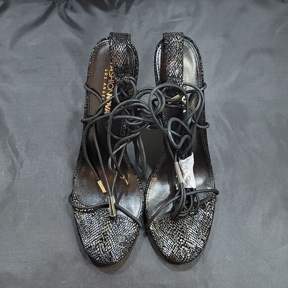 BRAND NEW FASHION NOVA REPTILE SPRINT STRAPPY WRAP LACE-UP HEEL SANDAL - Picture 3 of 15